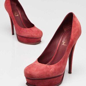 Yves Saint Laurent Burgundy Suede Palais 105 Platform Pumps Size 5.5/36